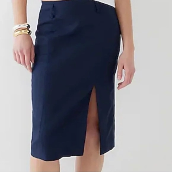 STRETCH LINEN-BLEND MIDI PENCIL SKIRT - Picture 2 of 2